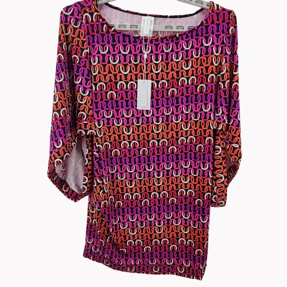 Trina Turk Swim & Spa Women's Medium Echo Geometric Tunic Cover up NEW $152 - Picture 1 of 5